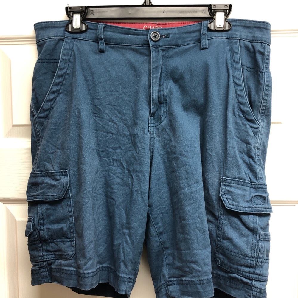 Chaps Men's Teal Cargo Stretch Shorts